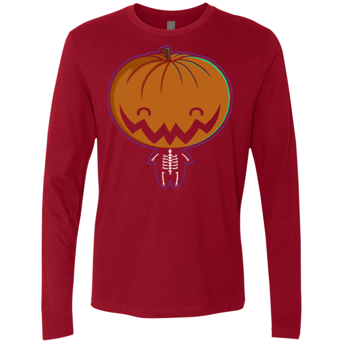 T-Shirts Cardinal / Small Pumpkin Head Men's Premium Long Sleeve