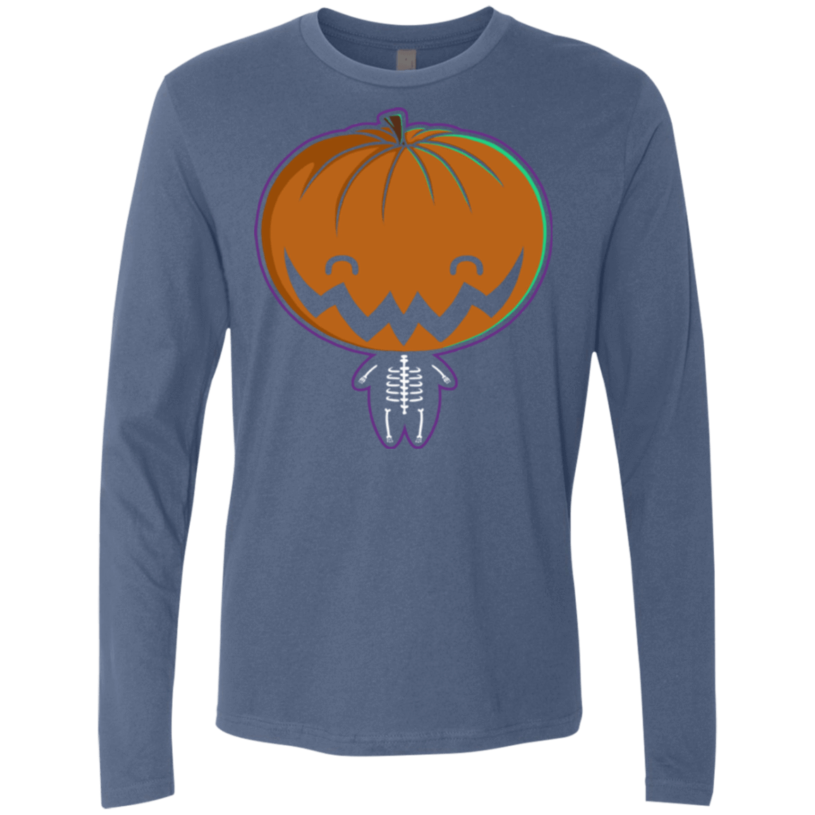 T-Shirts Indigo / Small Pumpkin Head Men's Premium Long Sleeve