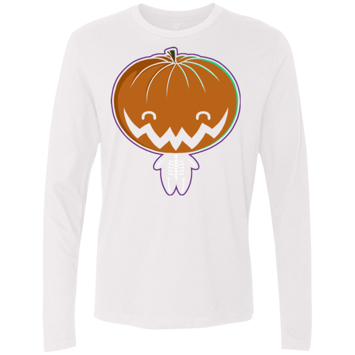 T-Shirts White / Small Pumpkin Head Men's Premium Long Sleeve