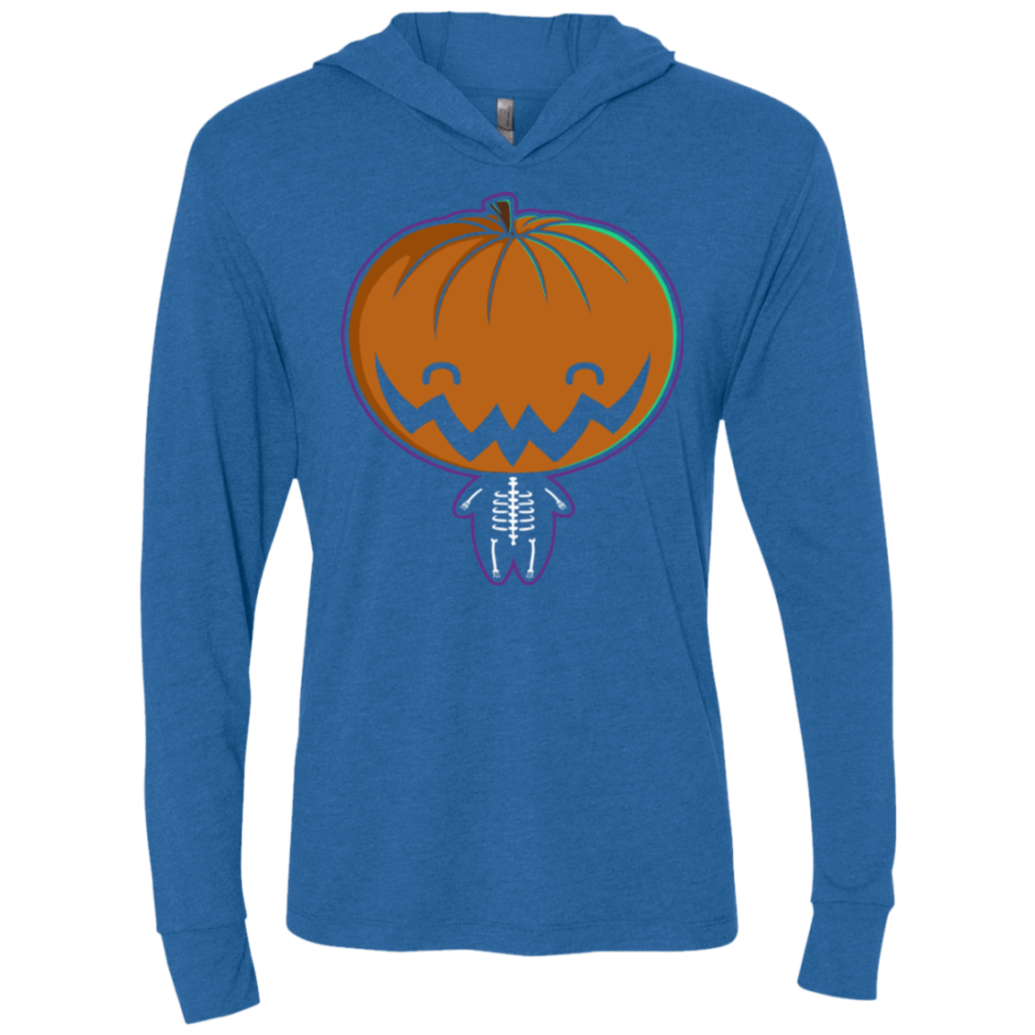 T-Shirts Vintage Royal / X-Small Pumpkin Head Triblend Long Sleeve Hoodie Tee