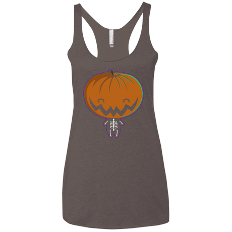 T-Shirts Macchiato / X-Small Pumpkin Head Women's Triblend Racerback Tank