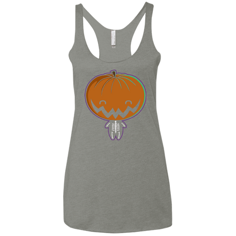 T-Shirts Venetian Grey / X-Small Pumpkin Head Women's Triblend Racerback Tank