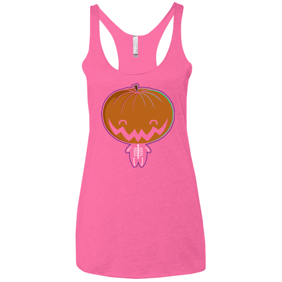 T-Shirts Vintage Pink / X-Small Pumpkin Head Women's Triblend Racerback Tank