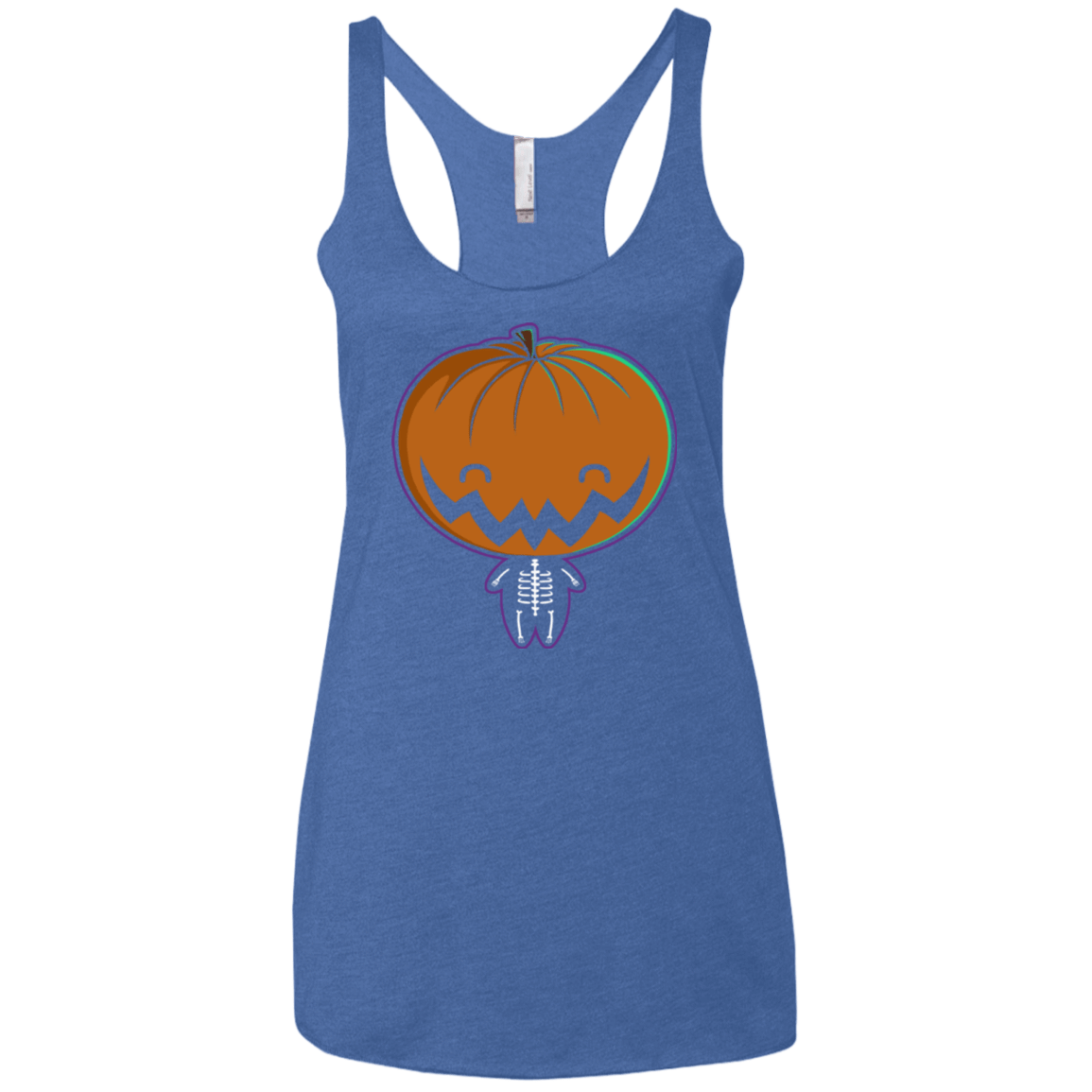 T-Shirts Vintage Royal / X-Small Pumpkin Head Women's Triblend Racerback Tank