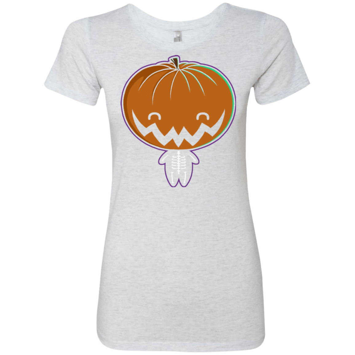 T-Shirts Heather White / Small Pumpkin Head Women's Triblend T-Shirt