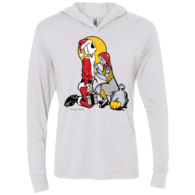 T-Shirts Heather White / X-Small Pumpkin King Triblend Long Sleeve Hoodie Tee
