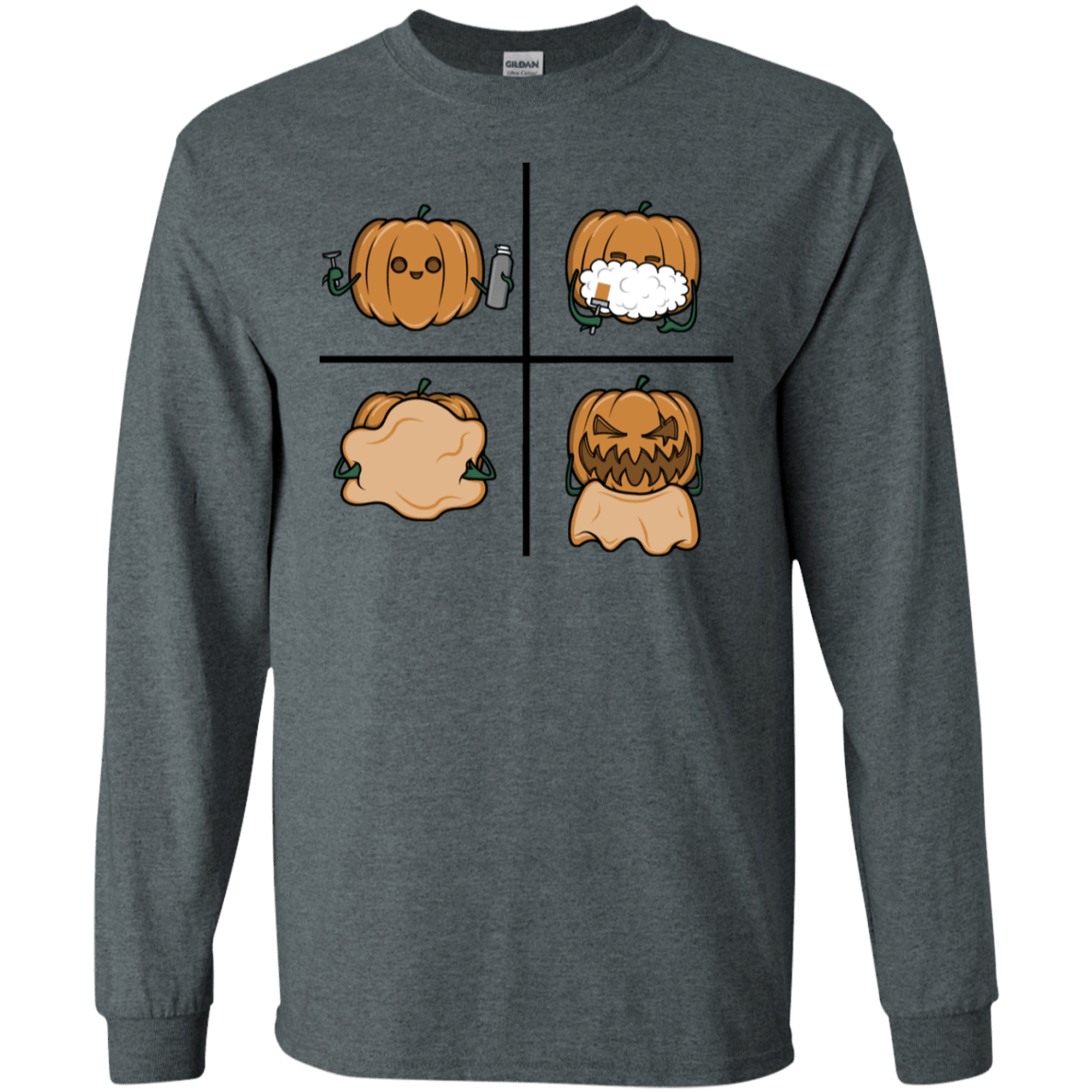 T-Shirts Dark Heather / S Pumpkin Shave Men's Long Sleeve T-Shirt