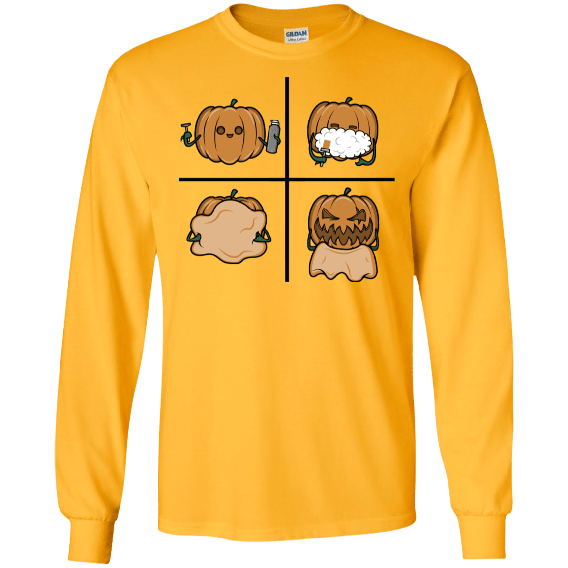 T-Shirts Gold / S Pumpkin Shave Men's Long Sleeve T-Shirt