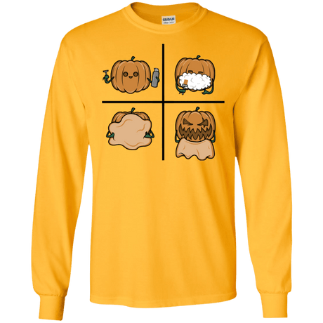 T-Shirts Gold / S Pumpkin Shave Men's Long Sleeve T-Shirt