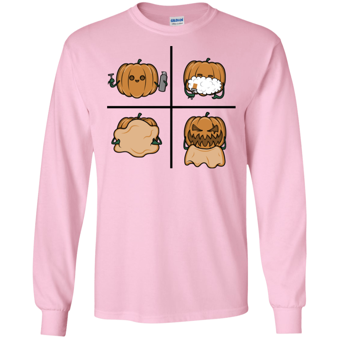 T-Shirts Light Pink / S Pumpkin Shave Men's Long Sleeve T-Shirt