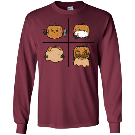 T-Shirts Maroon / S Pumpkin Shave Men's Long Sleeve T-Shirt
