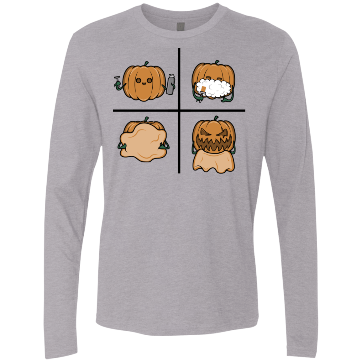 T-Shirts Heather Grey / S Pumpkin Shave Men's Premium Long Sleeve