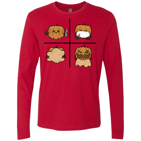 T-Shirts Red / S Pumpkin Shave Men's Premium Long Sleeve