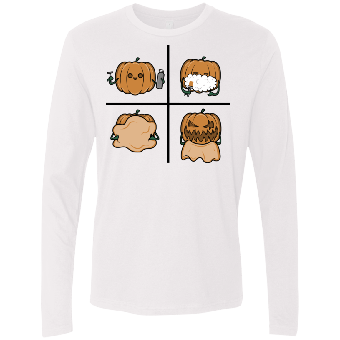 T-Shirts White / S Pumpkin Shave Men's Premium Long Sleeve