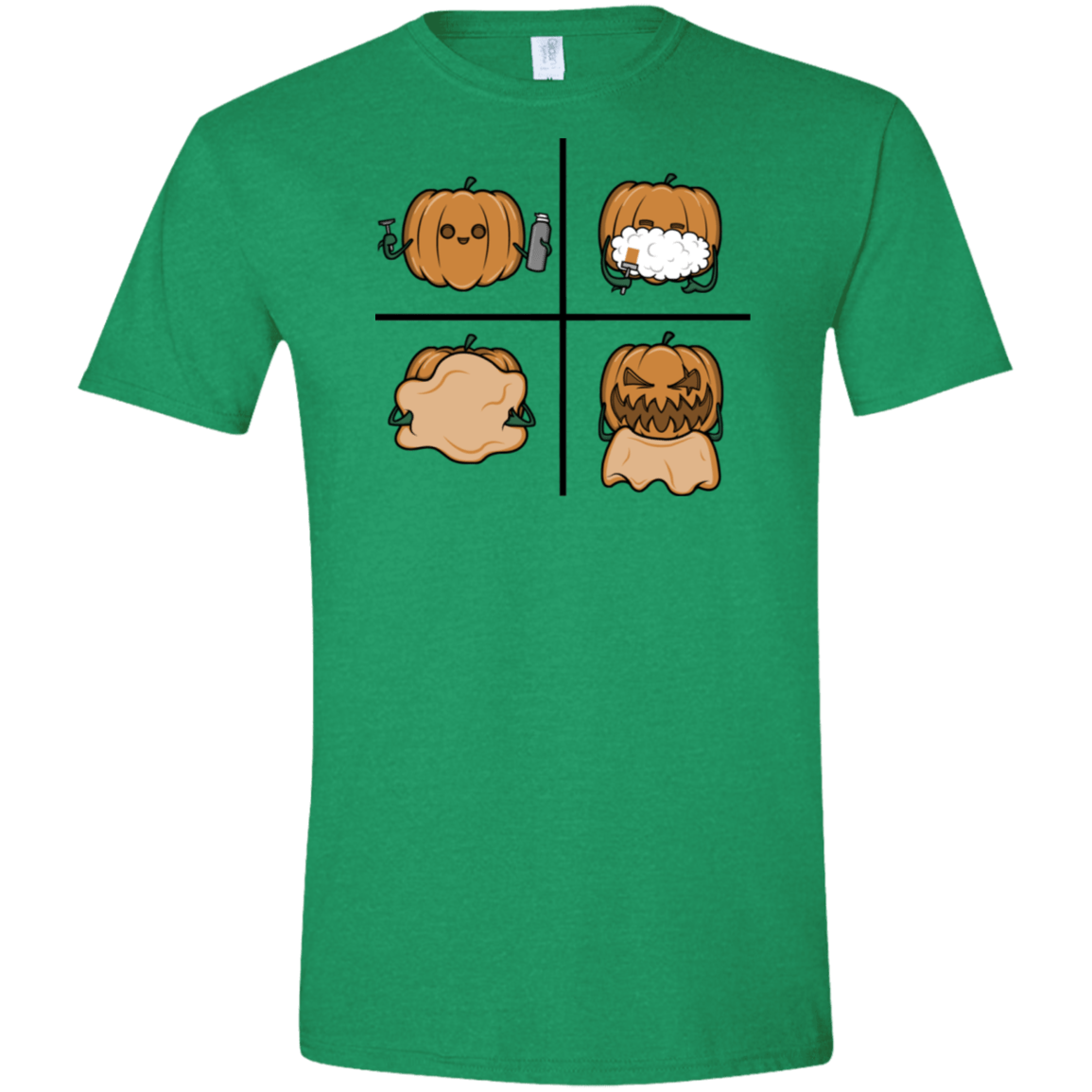 T-Shirts Heather Irish Green / S Pumpkin Shave Men's Semi-Fitted Softstyle