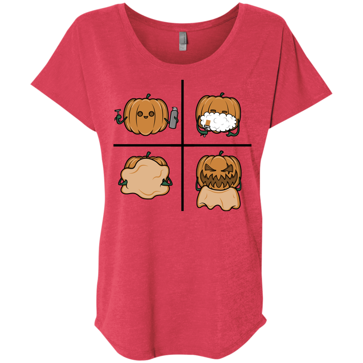 T-Shirts Vintage Red / X-Small Pumpkin Shave Triblend Dolman Sleeve