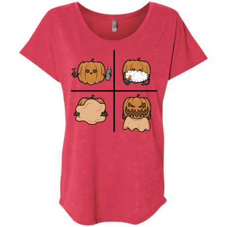 T-Shirts Vintage Red / X-Small Pumpkin Shave Triblend Dolman Sleeve