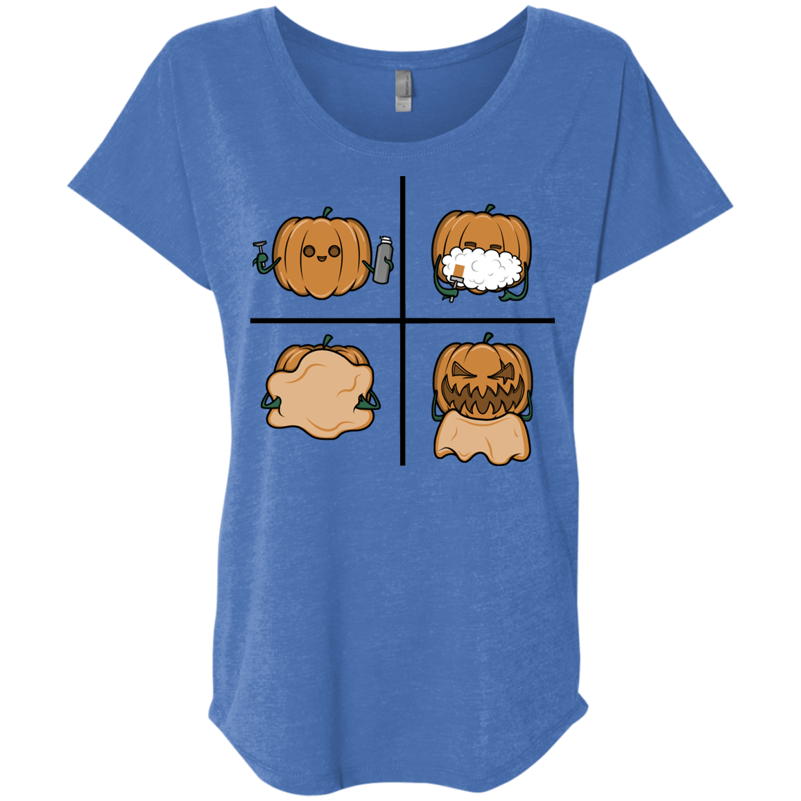 T-Shirts Vintage Royal / X-Small Pumpkin Shave Triblend Dolman Sleeve