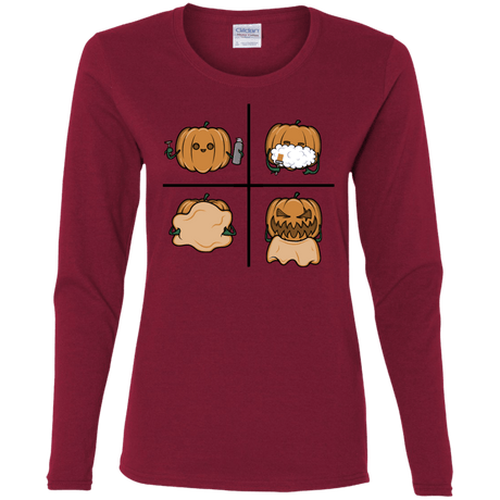 T-Shirts Cardinal / S Pumpkin Shave Women's Long Sleeve T-Shirt