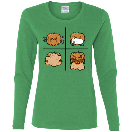 T-Shirts Irish Green / S Pumpkin Shave Women's Long Sleeve T-Shirt