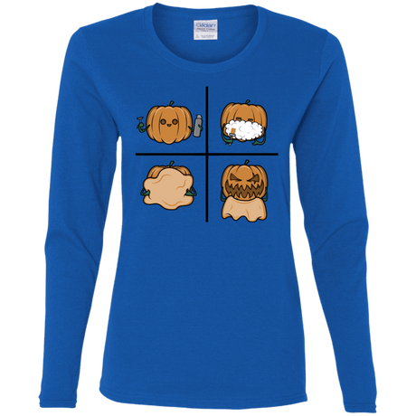 T-Shirts Royal / S Pumpkin Shave Women's Long Sleeve T-Shirt