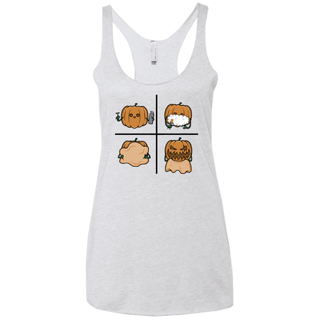 T-Shirts Heather White / X-Small Pumpkin Shave Women's Triblend Racerback Tank