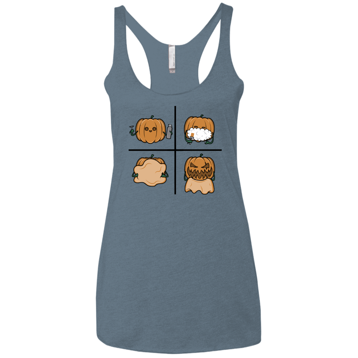 T-Shirts Indigo / X-Small Pumpkin Shave Women's Triblend Racerback Tank