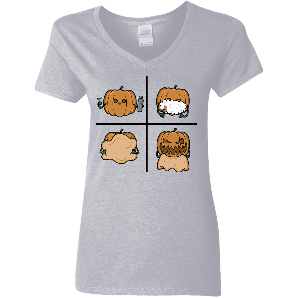 T-Shirts Pumpkin Shave Women's V-Neck T-Shirt