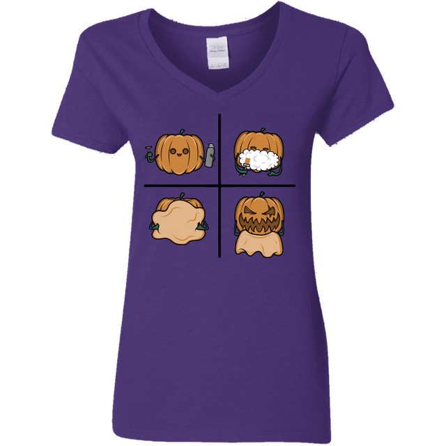 T-Shirts Purple / S Pumpkin Shave Women's V-Neck T-Shirt