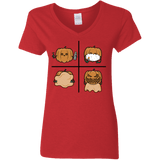 T-Shirts Red / S Pumpkin Shave Women's V-Neck T-Shirt