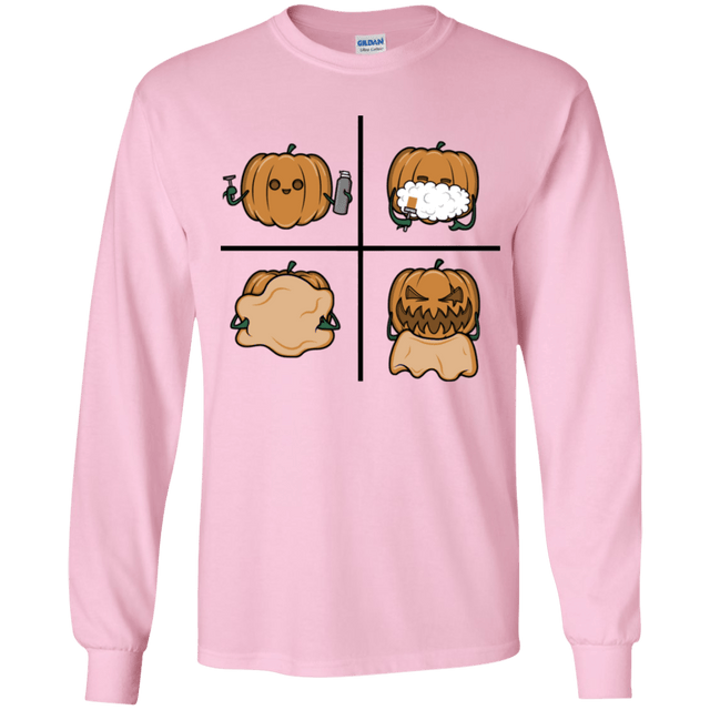 T-Shirts Light Pink / YS Pumpkin Shave Youth Long Sleeve T-Shirt