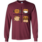T-Shirts Maroon / YS Pumpkin Shave Youth Long Sleeve T-Shirt