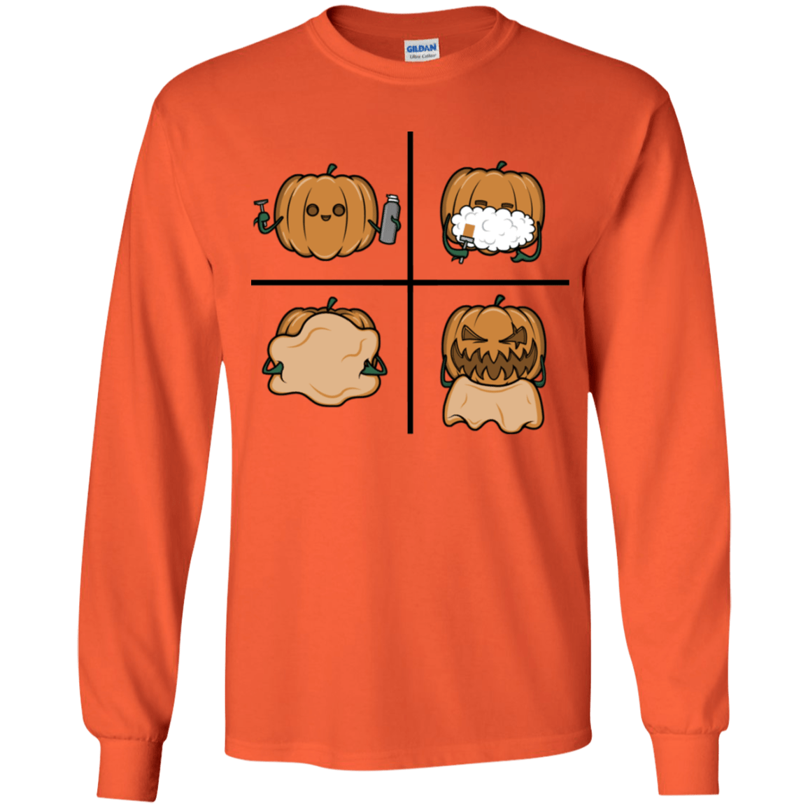 T-Shirts Orange / YS Pumpkin Shave Youth Long Sleeve T-Shirt