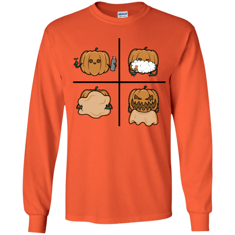 T-Shirts Orange / YS Pumpkin Shave Youth Long Sleeve T-Shirt