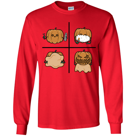 T-Shirts Red / YS Pumpkin Shave Youth Long Sleeve T-Shirt