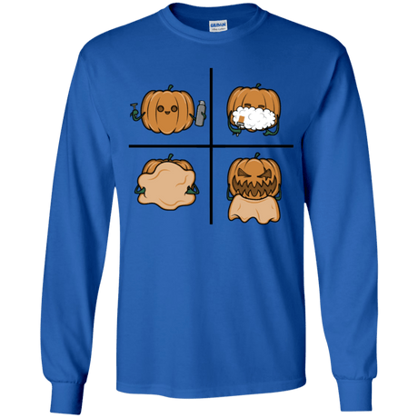 T-Shirts Royal / YS Pumpkin Shave Youth Long Sleeve T-Shirt