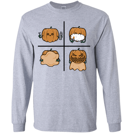 T-Shirts Sport Grey / YS Pumpkin Shave Youth Long Sleeve T-Shirt
