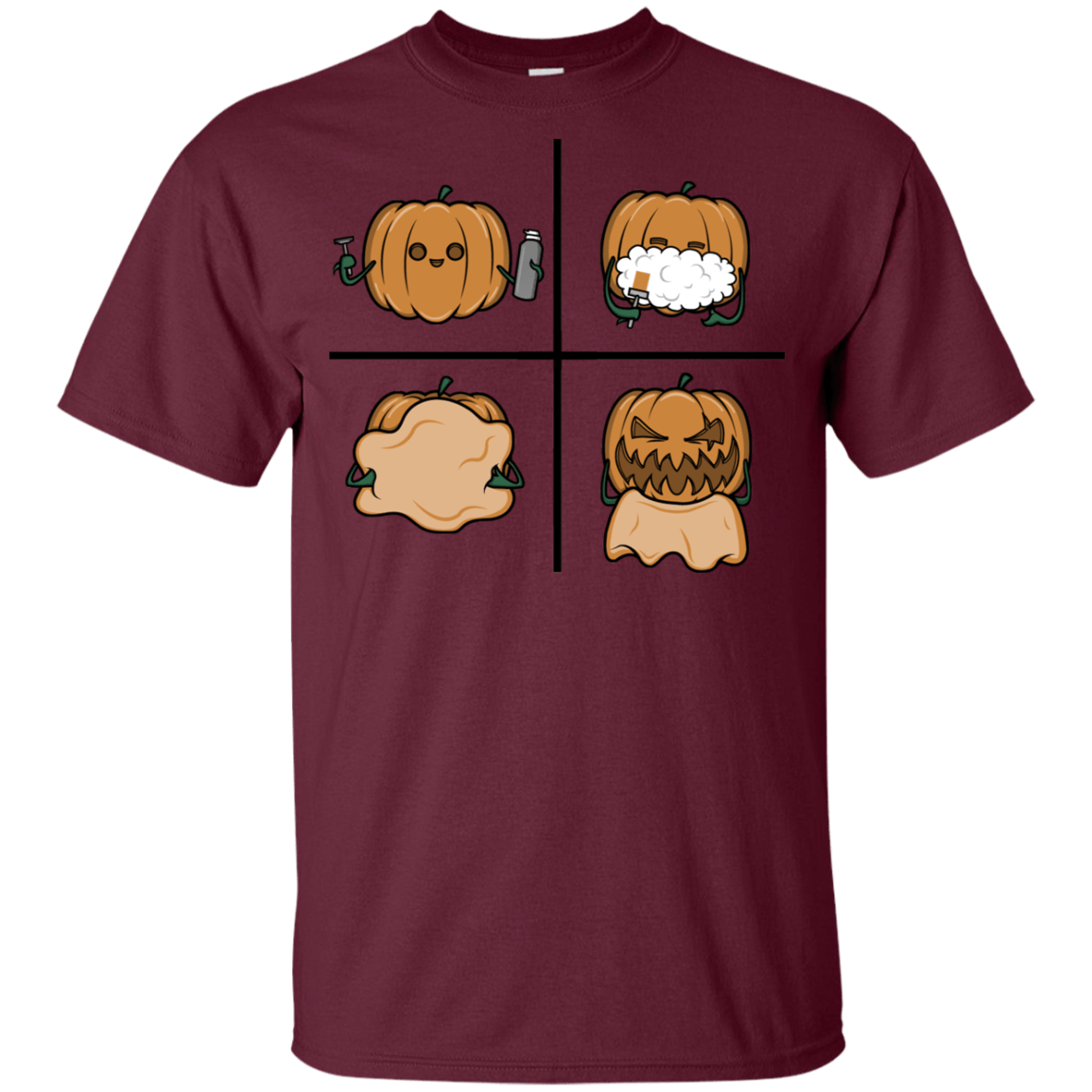 T-Shirts Maroon / YXS Pumpkin Shave Youth T-Shirt