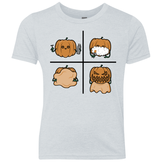 T-Shirts Heather White / YXS Pumpkin Shave Youth Triblend T-Shirt
