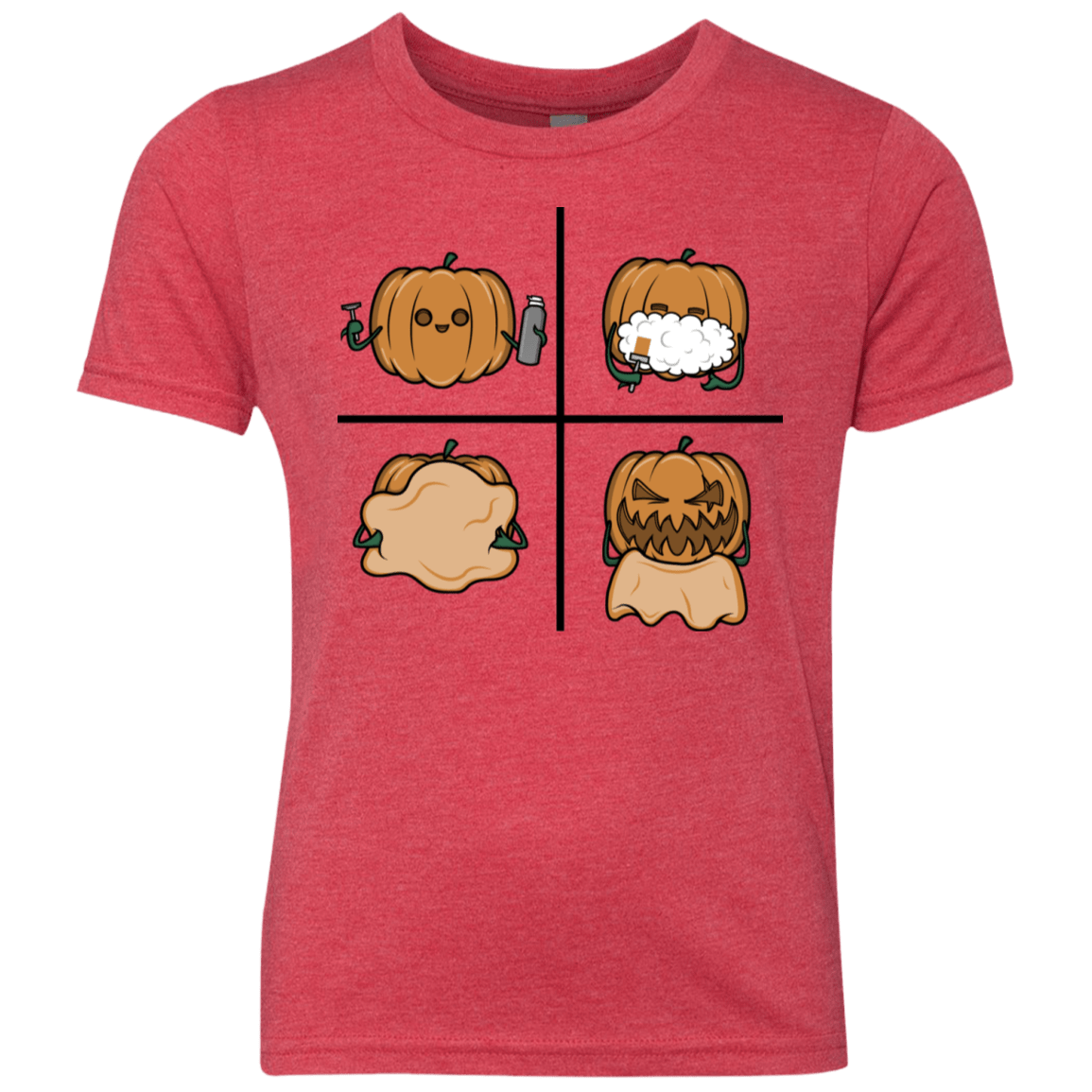 T-Shirts Vintage Red / YXS Pumpkin Shave Youth Triblend T-Shirt