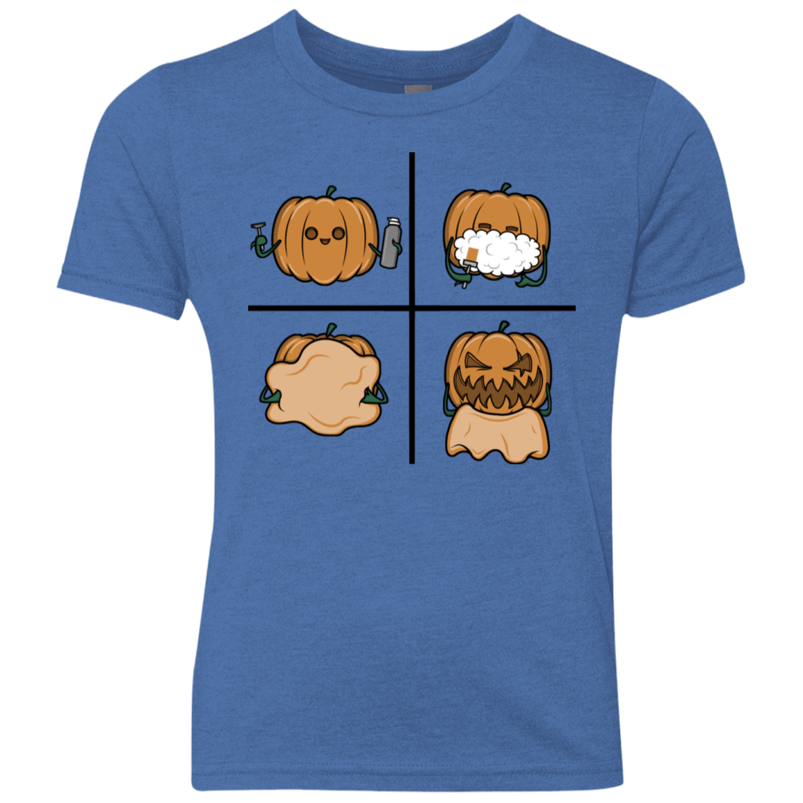 T-Shirts Vintage Royal / YXS Pumpkin Shave Youth Triblend T-Shirt