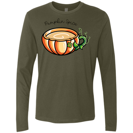 T-Shirts Military Green / S Pumpkin Spice Chai Tea Men's Premium Long Sleeve