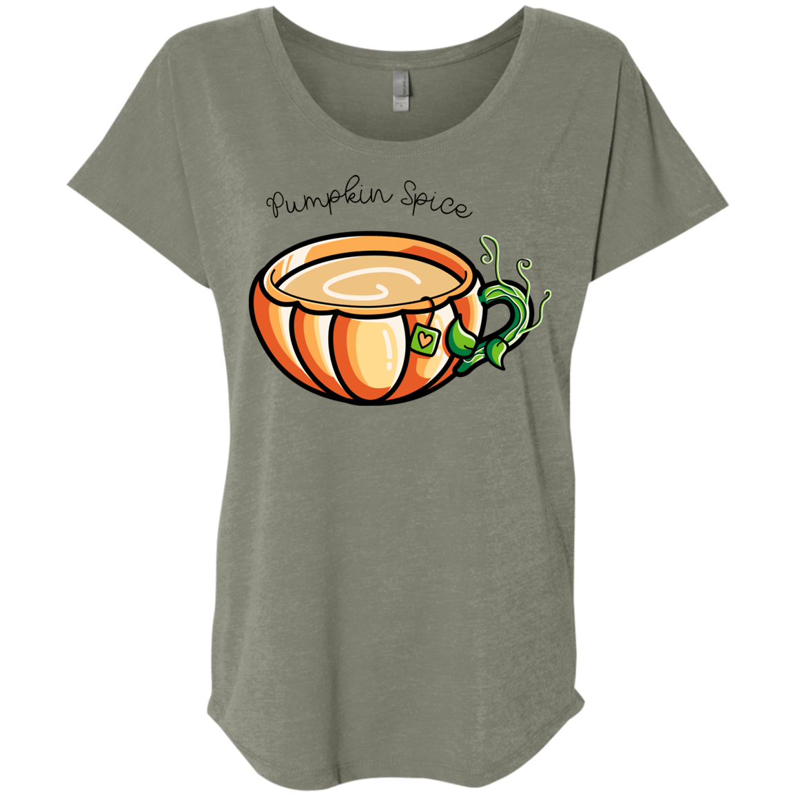 T-Shirts Venetian Grey / X-Small Pumpkin Spice Chai Tea Triblend Dolman Sleeve