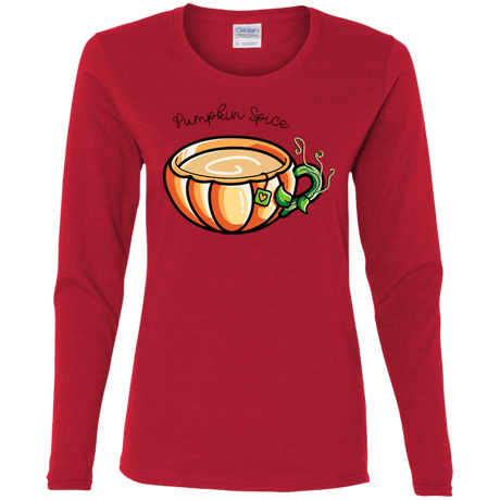 T-Shirts Red / S Pumpkin Spice Chai Tea Women's Long Sleeve T-Shirt