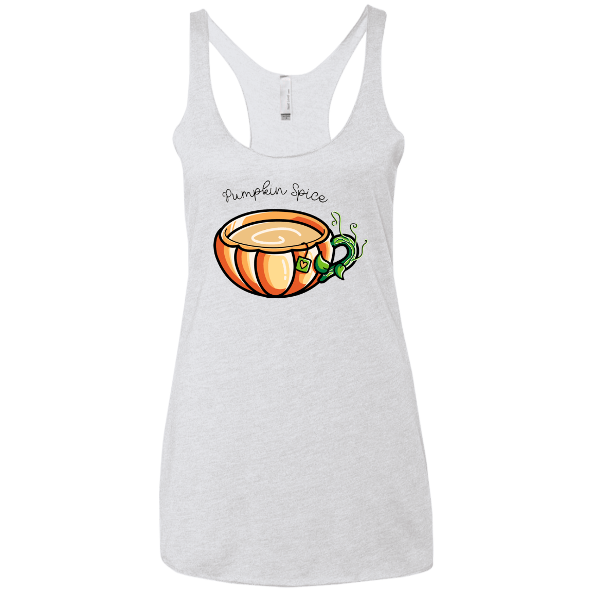 T-Shirts Heather White / X-Small Pumpkin Spice Chai Tea Women's Triblend Racerback Tank
