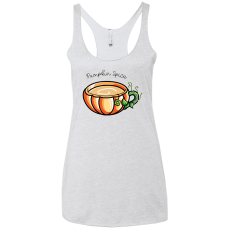 T-Shirts Heather White / X-Small Pumpkin Spice Chai Tea Women's Triblend Racerback Tank