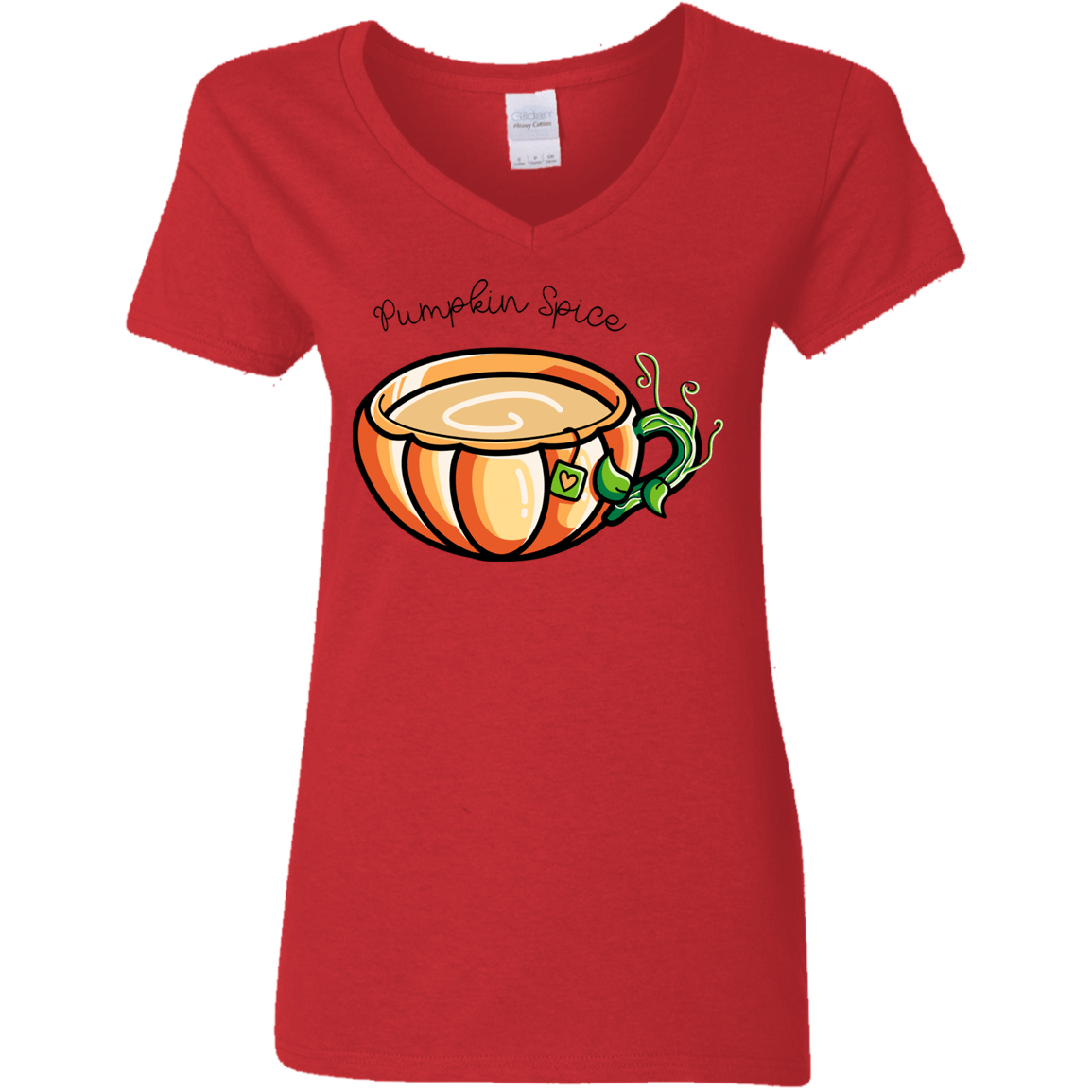 T-Shirts Red / S Pumpkin Spice Chai Tea Women's V-Neck T-Shirt