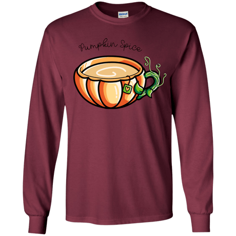 T-Shirts Maroon / YS Pumpkin Spice Chai Tea Youth Long Sleeve T-Shirt