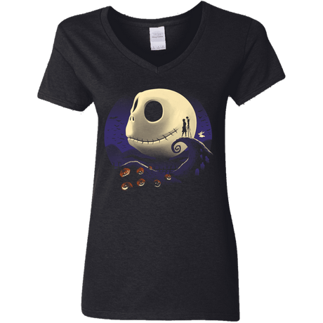 T-Shirts Black / S Pumpkins and Nightmares Women's V-Neck T-Shirt