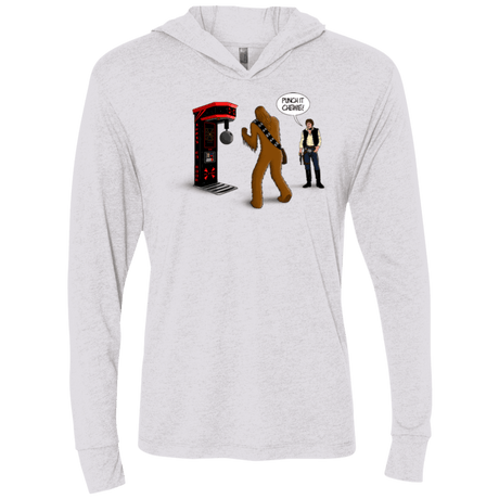 T-Shirts Heather White / X-Small Punch It Chewie Triblend Long Sleeve Hoodie Tee